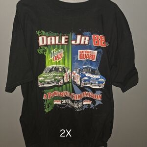Chase Authentics Black Dale Jr 88 Racing Graphic Tee with Green & Blue Cars
